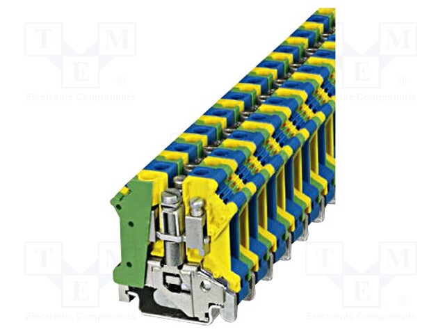 Splice terminal: rail; 0.2÷10mm2; ways: 1; yellow-green