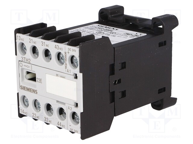 Contactor: 4-pole; NC x2 + NO x2; 24VDC; 4A; DIN,on panel; 3TH20