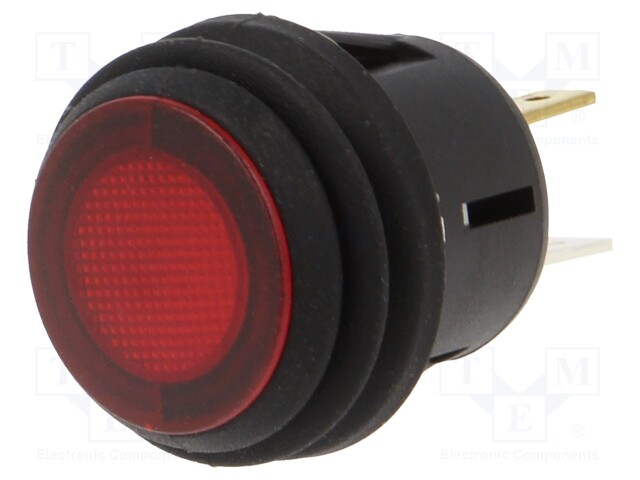 Switch: push-button; Pos: 2; SPST; 20A/14VDC; red; Rcont max: 50mΩ