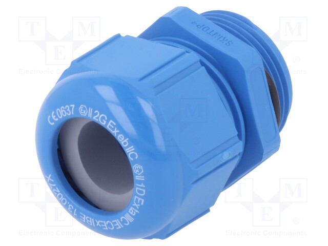 Cable gland; M32; IP68; Mat: polyamide; blue; Conform to: ATEX Ex