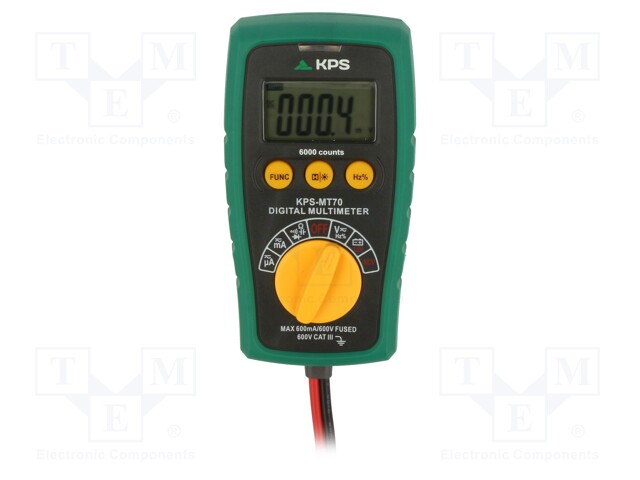 Digital multimeter; LCD; (6000); VDC: 600mV,6V,60V,600V; True RMS