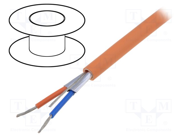 Wire; PROFIBUS; 1x2x18AWG; stranded; Cu; Al-PET foil; PVC; orange