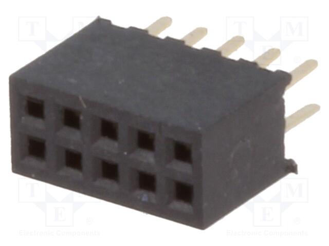 Socket; pin strips; female; PIN: 10; straight; 1.27mm; THT; 2x5; 1A