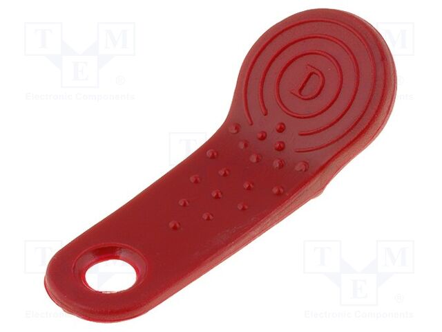 Pellet memory holder in a keychain; claret