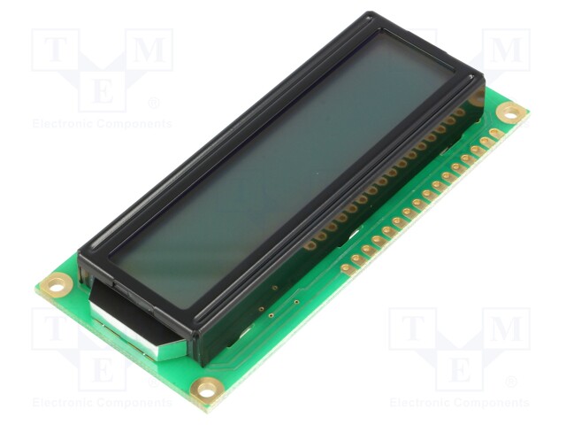 Display: LCD; alphanumeric; STN Positive; 16x2; gray; 80x36x13.5mm