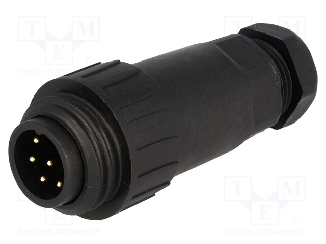 Plug; male; WA22; PIN: 7; 6+PE; IP67; 7÷8.5mm; 10A; soldering; 250V