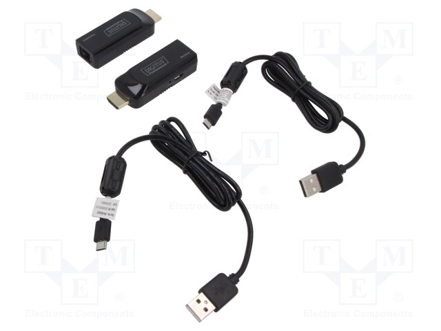 HDMI extender; HDCP 1.2,HDMI 1.3,PoE; black; Cat: 6,6a,7; 50m