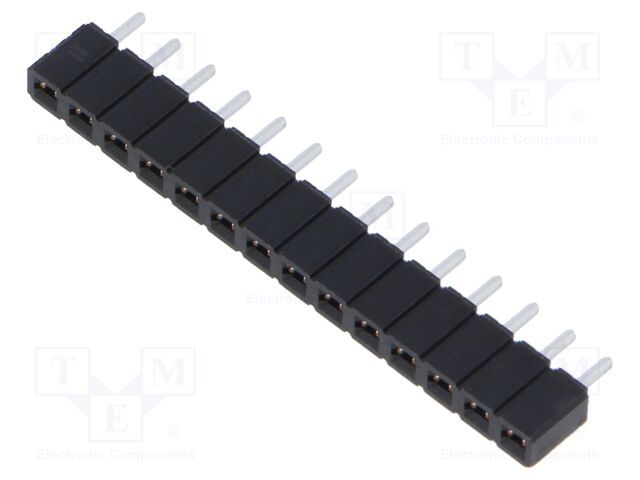 Connector: pin strips; female; PIN: 14; 2.54mm; tinned; THT; socket