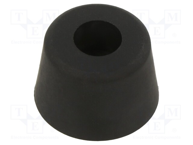 Screw fastened foot; H: 15.9mm; black; Dim: Ø23.8mm; Cutout: Ø4.4mm