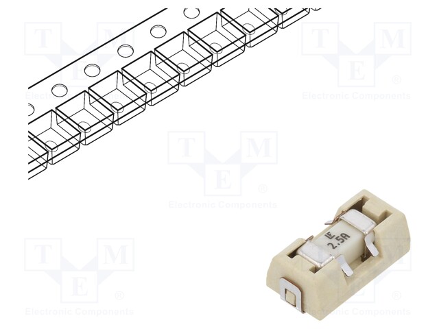 Fuse, Surface Mount, 2.5 A, OMNI-BLOK Series, 125 VAC, 125 VDC, Very Fast Acting, SMD