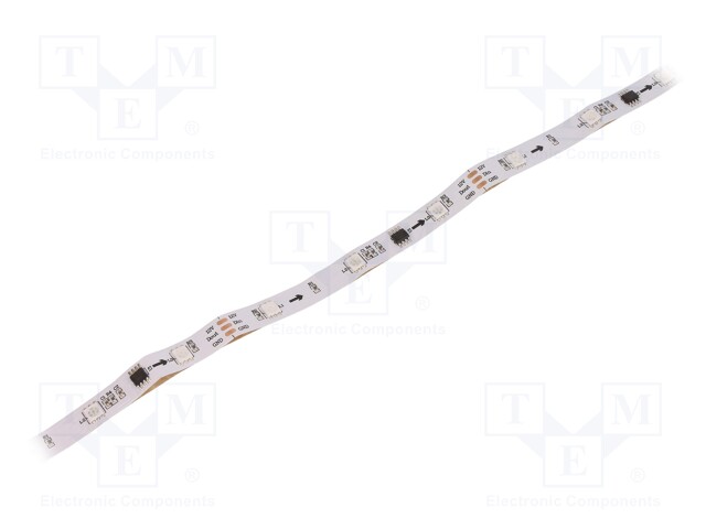 Programmable LED tape; RGB; LED/m: 30; SMD; 5050; 12V; 10mm; 140°