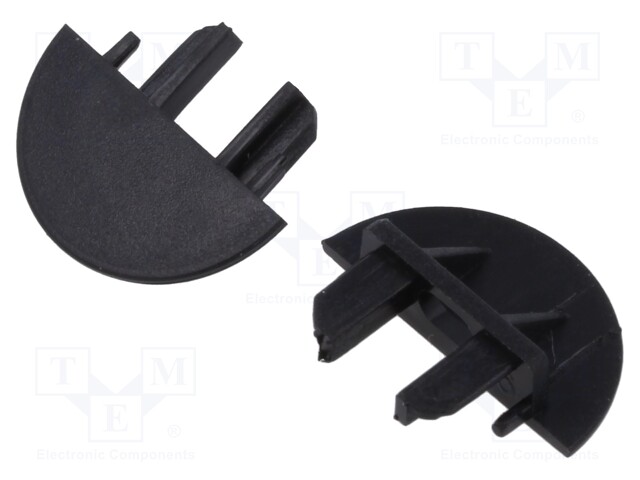 Cap for LED profiles; black; MICRO-NK; with hole