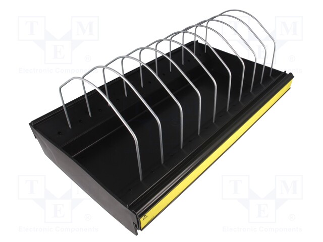 Bin; ESD; 395x250x110mm; Equipment: 10 metal dividers