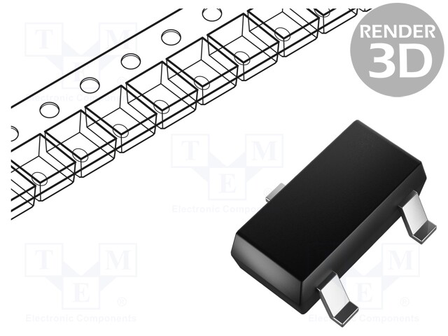 Transistor: NPN; bipolar; 300V; 0.2A; 330mW; SOT23
