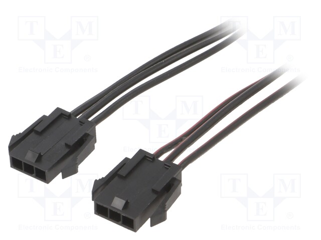 Cable; Micro-Fit 3.0; male-male; PIN: 3; 0.6m; 4A; Insulation: PVC