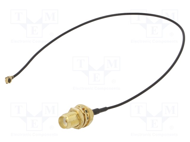 Cable; 0.2m; IPEX female angled,SMA socket; black