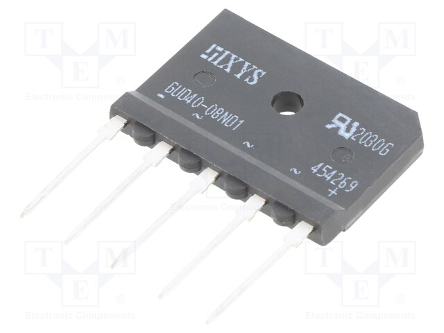 Three-phase bridge rectifier; Urmax: 800V; If: 40A; Ifsm: 370A