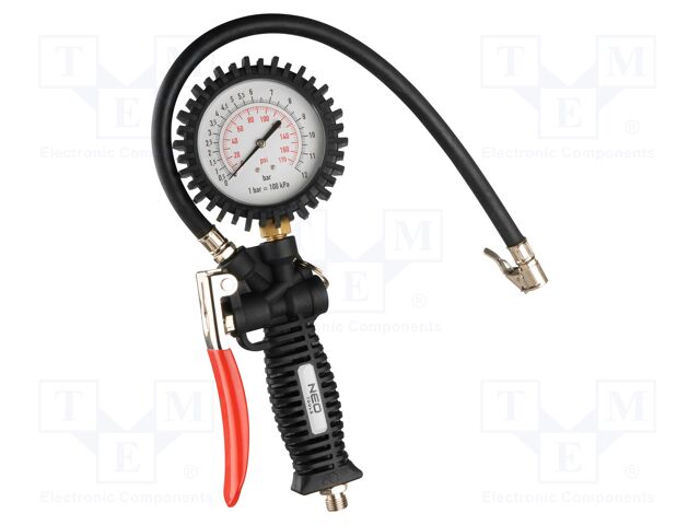 Wheel inflation gun; with manometer; 80mm