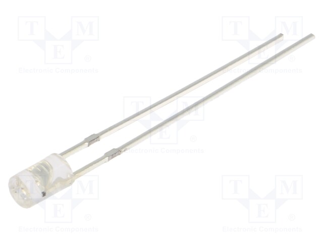 LED; 3mm; blue; 330÷500mcd; 140°; Front: flat; 5V; Pitch: 2.54mm