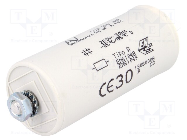 Capacitor: for discharge lamp; 20uF; 250VAC; ±10%; C3B