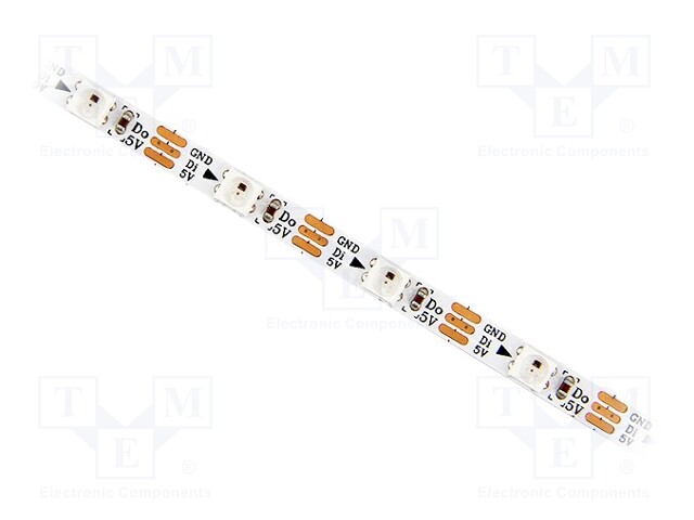 Programmable LED tape; RGB; 3535; 5V; LED/m: 60; 4mm; white PCB