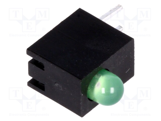 LED; in housing; green; 3mm; No.of diodes: 1; 20mA; 80°; 1.6÷2.6V