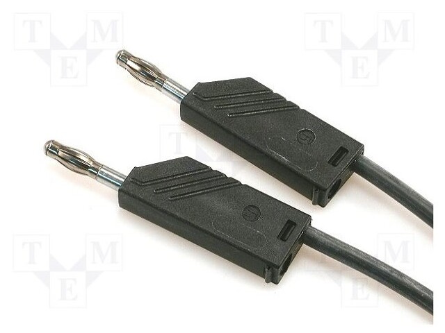 Test lead; silicone; 1m; black; 16A; 60VDC; Max contact res: 20mΩ