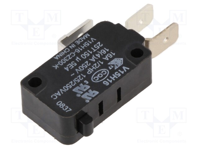 Microswitch SNAP ACTION; without lever; SPDT; 16A/250VAC; Pos: 2