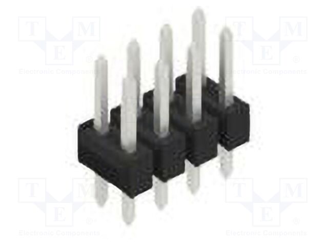 Connector: pin strips; pin header; male; PIN: 8; 2.54mm; THT; 2x4