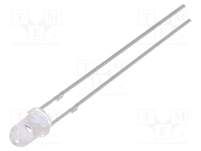 LED; 3mm; orange; 1560÷2500mcd; 30°; Front: convex; without stopper