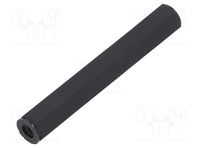 Screwed spacer sleeve; cylindrical; polyamide; M4; 55mm
