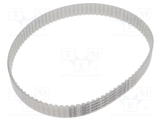 Timing belt; AT5; W: 16mm; H: 2.7mm; Lw: 455mm; Tooth height: 1.2mm
