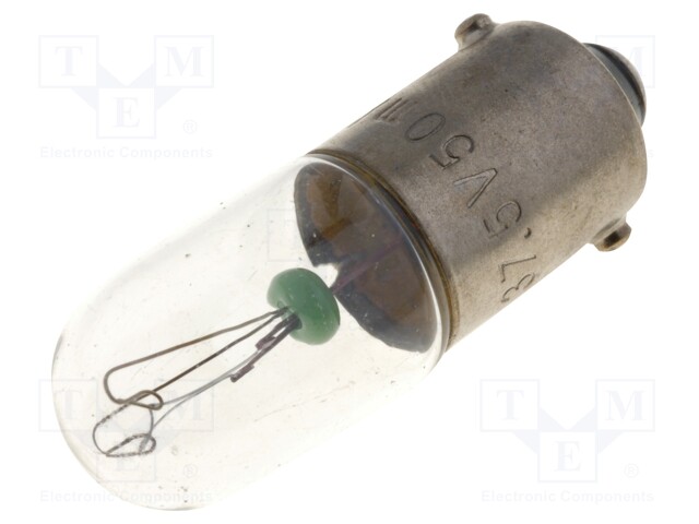 Filament lamp: bayonet; BA9S; 37.5VDC; 50mA; Bulb: T3 1/4; Ø: 10.3mm