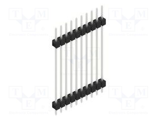 Connector: pin strips; pin header; male; PIN: 10; 2.54mm; THT; 1x10