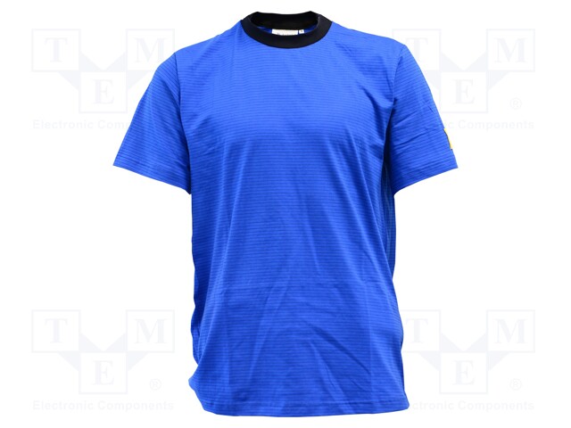 T-shirt; ESD; S; EN 61340-5-1; cotton,conductive fibers; blue
