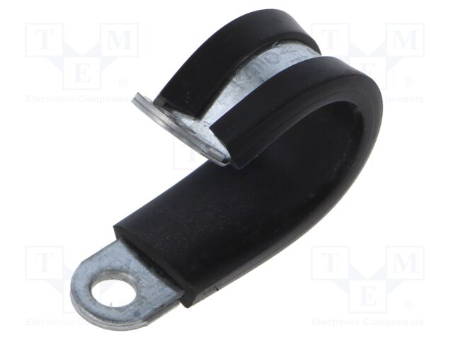 Fixing clamp; ØBundle : 18mm; W: 12mm; steel; Cover material: EPDM