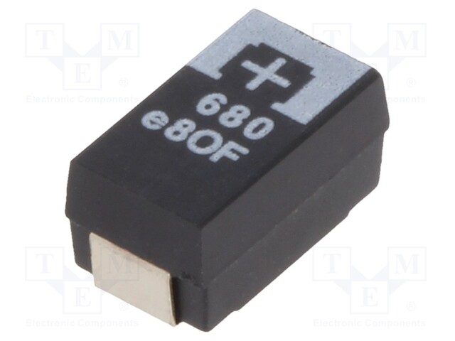 Capacitor: tantalum-polymer; 680uF; 2.5VDC; TPF; SMD; ±20%; 2000h