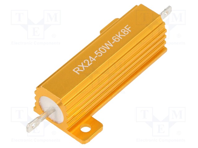 Resistor: wire-wound; with heatsink; 6.8kΩ; 50W; ±1%; 30ppm/°C