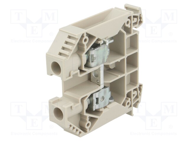 Splice terminal: rail; 16mm2; ways: 1; terminals: 2; beige; wemid