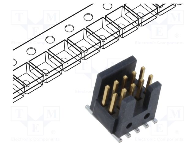 Connector: pin strips; male; PIN: 10; 1.27mm; gold-plated; SMT; reel