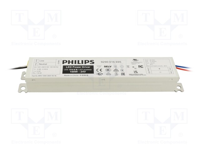 Power supply: switched-mode; LED; 100W; 24VDC; 100mA÷4.16A; IP20