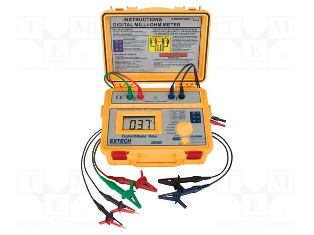 Milli-ohm meter; LCD (1999) 25mm; 0,1m÷200m/2/20/200/2000Ω
