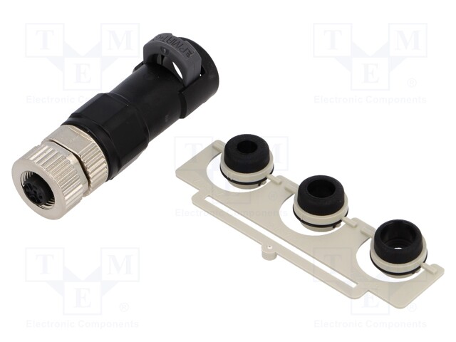 Plug; M12; PIN: 5; female; A code-DeviceNet / CANopen; for cable