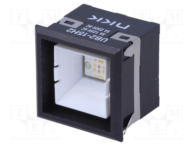 Switch: push-button; Pos: 2; SPDT; 5A/125VAC; ON-(ON)