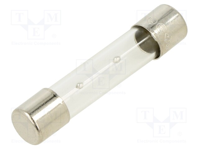 Fuse: fuse; 3A; 250VAC; glass; 6.35x31.8mm; brass; nickel plated