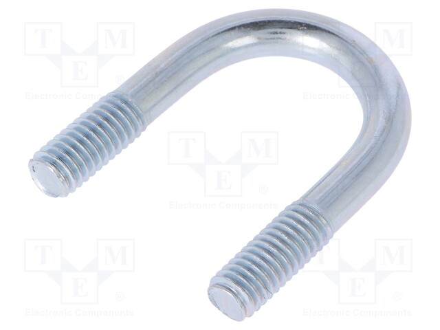 U-bolt; B; steel; zinc; Thread len: 14mm; Int.width: 18mm; H: 37mm