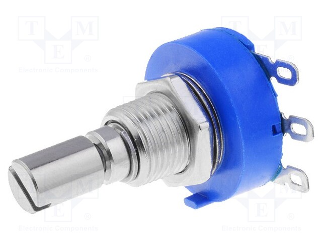 Potentiometer: shaft; multiturn; 10kΩ; 2W; ±10%; linear; cermet