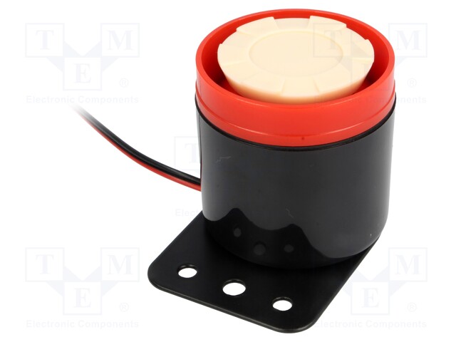 Sound transducer: piezo siren; 350mA; Ø: 55mm; 12VDC; L: 55mm