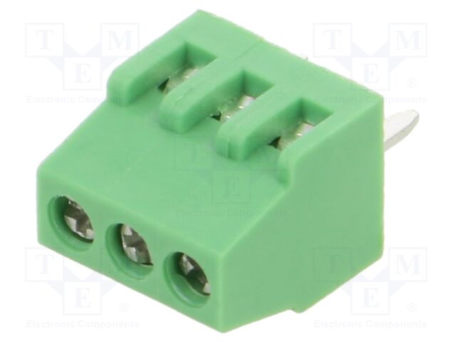Connector: PCB terminal block; terminal; 6A; 150V; PIN: 3; angled