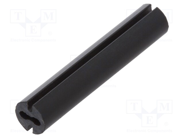 Spacer sleeve; LED; Øout: 4.8mm; ØLED: 3mm; L: 25mm; black; UL94V-0